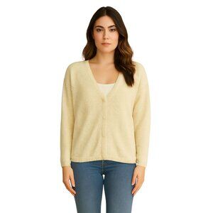 Christopher & Banks Cardigan Yellow HAND EMBROIDERED WOMEN'S WOMAN'S MEDIUM